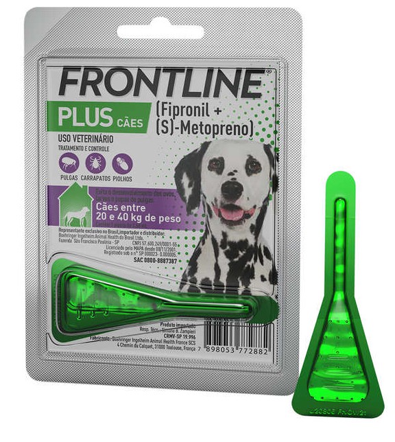 Antipulgas e Carrapatos Frontline Plus para Cães de 20 a 40 Kg 1 unidade