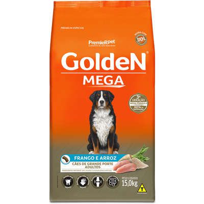 Ração Cães Adultos Golden Mega Raças Grandes Frango e Arroz 15 kg
