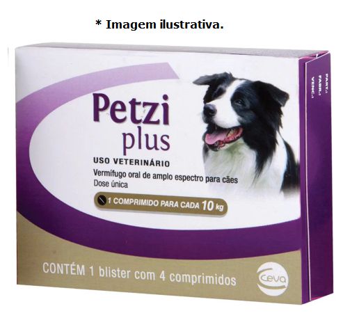 Vermífugo Petzi Plus 10kg 4 Comprimidos