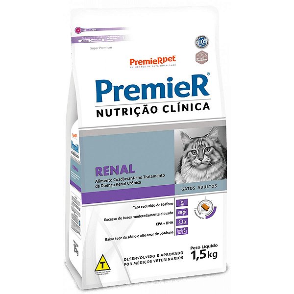 Ração Premier Nutrição Clínica Gatos Renal 1,5 kg