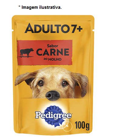 Ração Úmida Pedigree Sachê Carne ao Molho para Cães Adultos +7Anos 100g