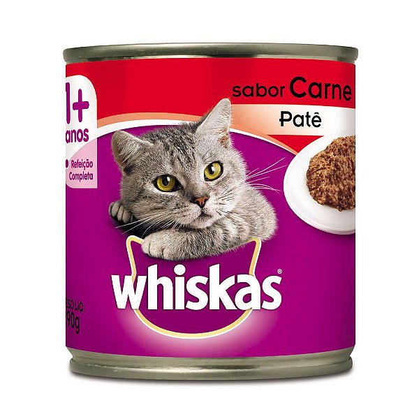 Ração Úmida Whiskas Lata Carne Patê 290g