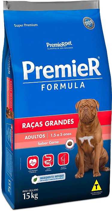 Ração Cães Adultos Premier Fórmula Raças Grandes Carne 15kg