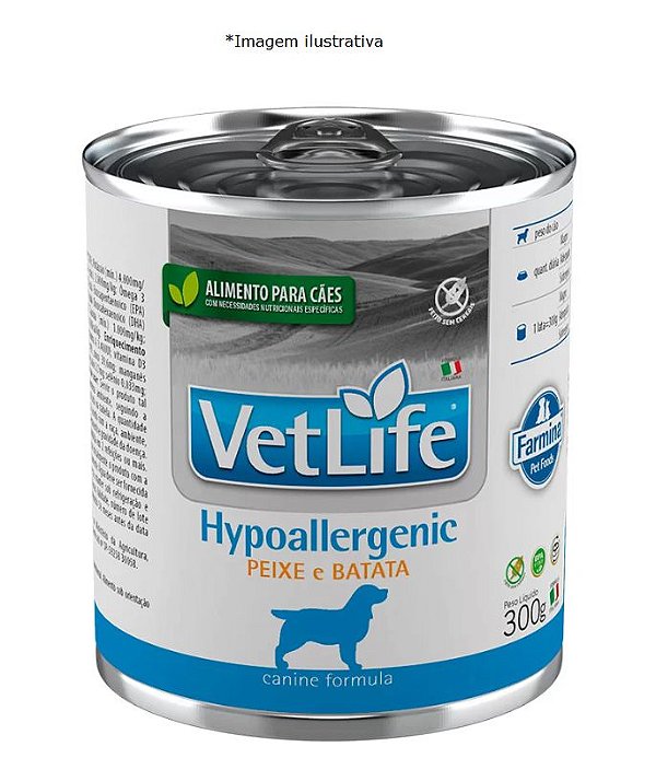 Lata Vet Life Hypoallergenic Cães 300 g