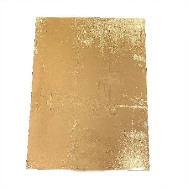 Couro sintético (PU) -  40x140Cm - Cor Dourado Metálico
