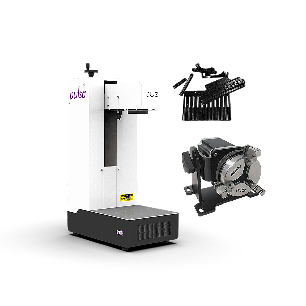 Combo Due Pulsa Gravadora Laser + Eixo rotativo + Kit Gabarito