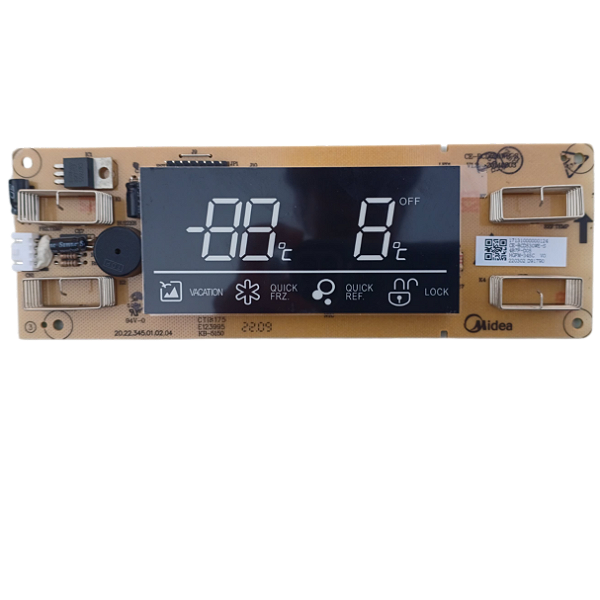Placa Display Geladeira Midea Frost Free Side By Side 528L Preto MD-RS587FGA221
