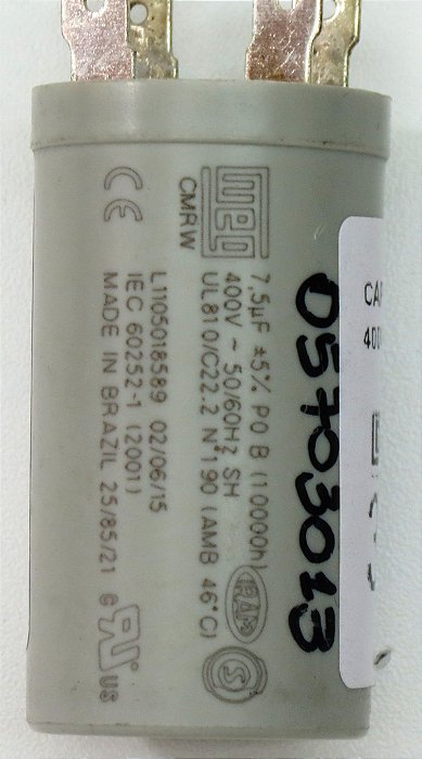 CAPACITOR 7,5UF 400VAC P0 38CCM090535MCB