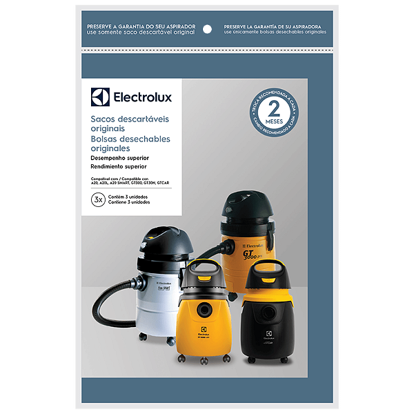 Sacos Descartáveis Originais Aspirador Electrolux GT300