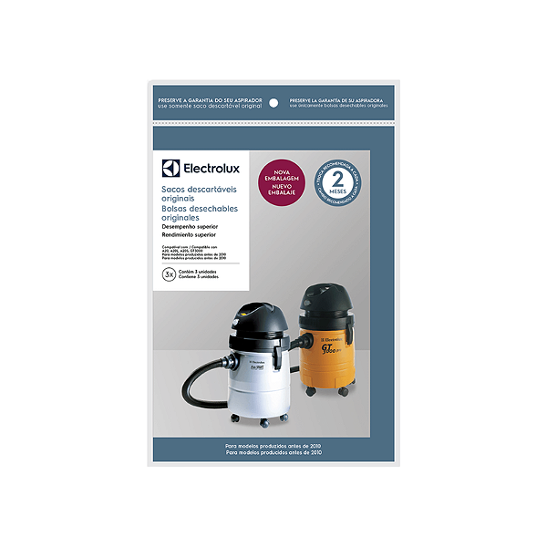 Sacos Descartáveis Aspirador Electrolux Profissional 20L GT3000