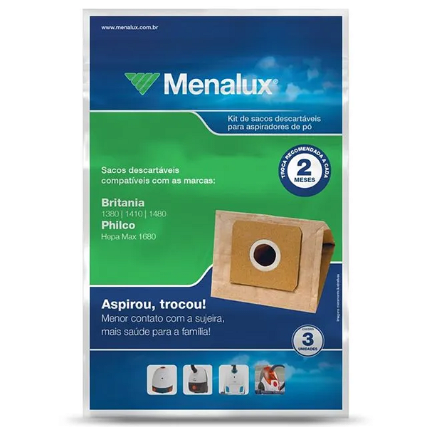 Kit 3 Sacos Descartáveis Aspirador de Pó Electrolux SIM02