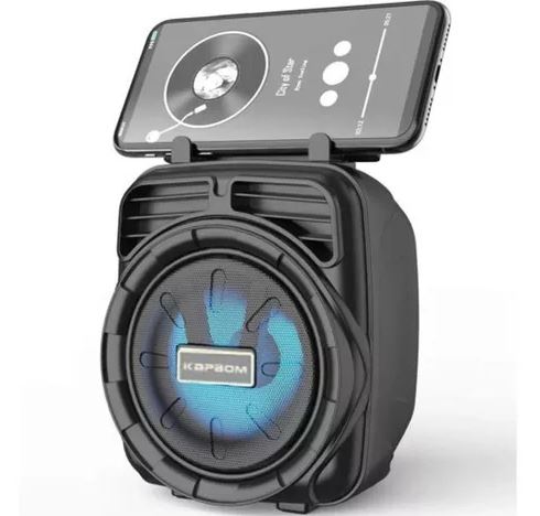 Mini Caixa De Som Bluetooth Rádio FM E Led + Suporte Celular