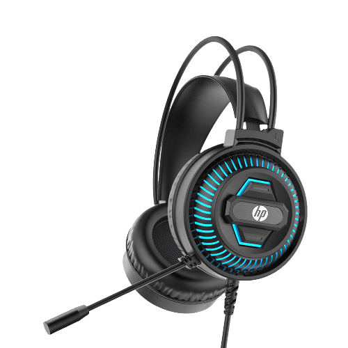 Headset Gamer HP,USB/P2 Blue Light DHE-8001 Preto/Azul