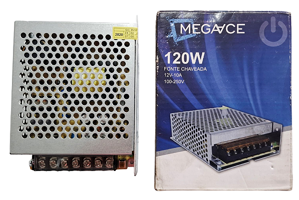FONTE CHAVEADA 12V-10A 100-250V COLMEIA MEGAACE