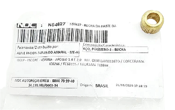 BUCHA DA HASTE DA EMBREAGEM GOLF ESCORT 020311107D N54627 NDC