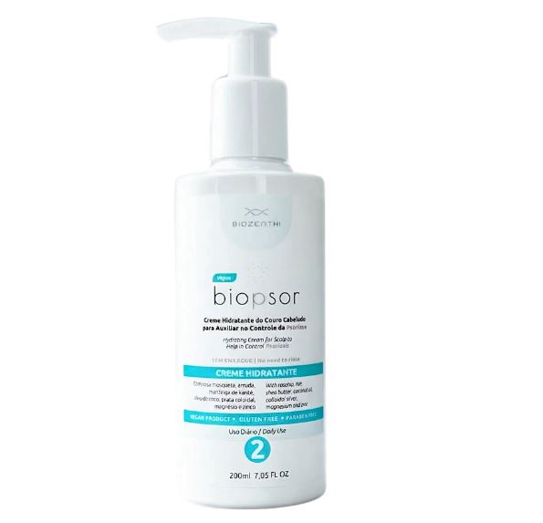 BIOZENTHI - Biopsor Tratamento da Psoríase Creme Hidratante do Couro Cabeludo 200ml - Vegano Sem Glúten