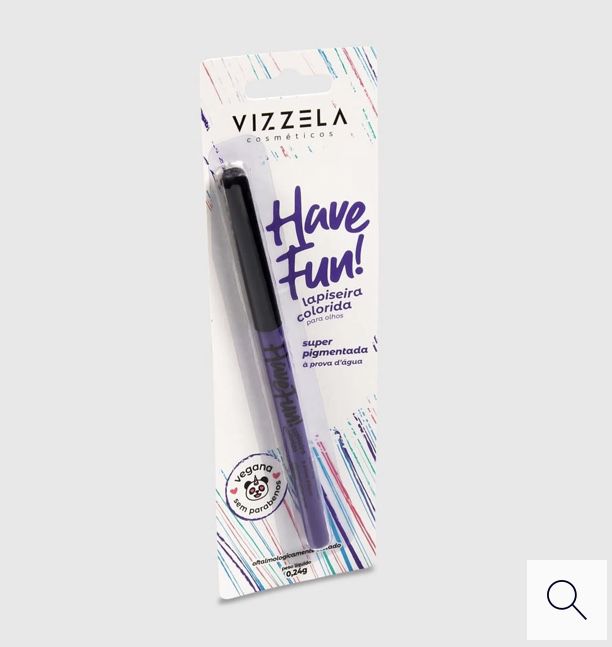 VIZZELA - Lápis Lapiseira Para Olhos HAVE FUN ROXA - Vegana Natural Sem Parabenos