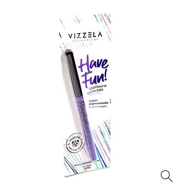VIZZELA - Lápis Lapiseira Para Olhos HAVE FUN ROXA - Vegana Natural Sem Parabenos