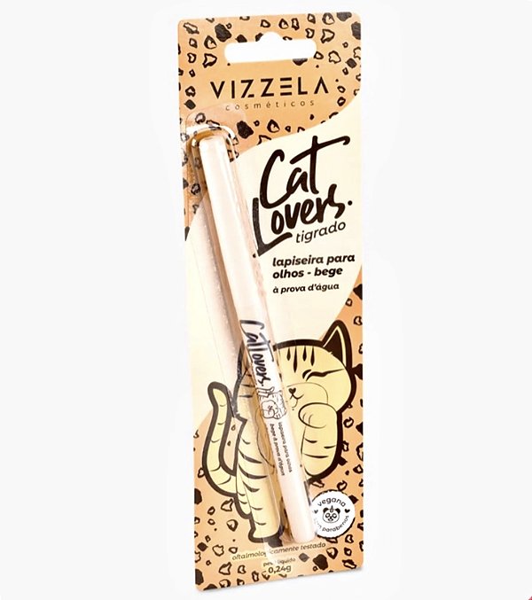 VIZZELA - Lápis Lapiseira Para Olhos CAT LOVERS BEGE - Vegana Natural Sem Parabenos