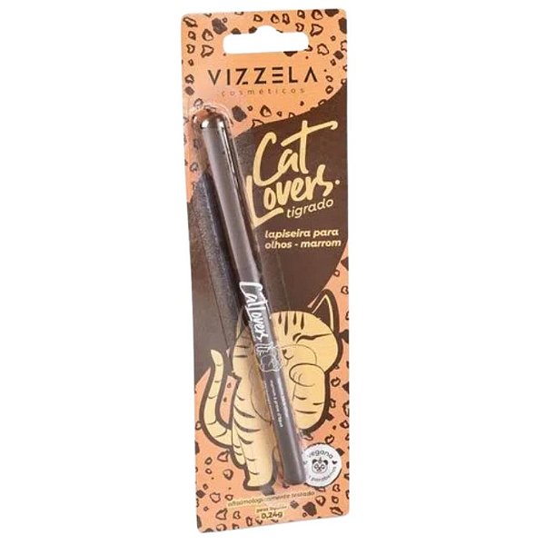 VIZZELA - Lápis Lapiseira Para Olhos CAT LOVERS MARROM - Vegana Natural Sem Parabenos