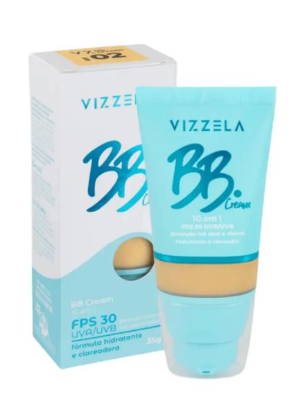 VIZZELA - BB Cream 10 em 1 - Cor 02 - Uva/uvb-fps30 - Vegano Sem Parabenos
