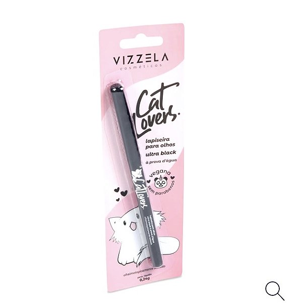 VIZZELA - Lápis Lapiseira Para Olhos CAT LOVERS PRETA - Vegana Natural Sem Parabenos