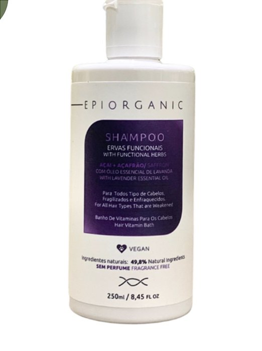 BIOZENTHI - Epiorganic Shampoo Açai e Óleo Essencial de Lavanda 250ml - Vegano Sem Glúten