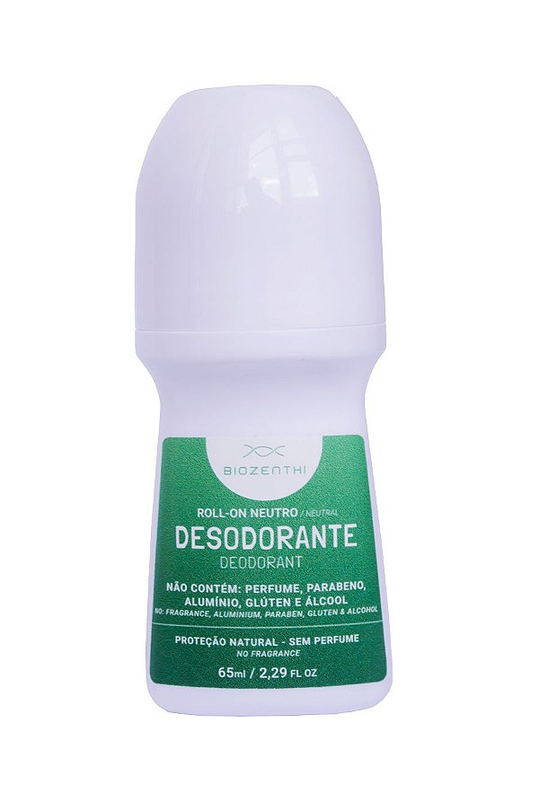 BIOZENTHI - Desodorante Roll-on NEUTRO Sem Perfume 65ml - Natural Vegano Sem Glúten