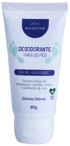 BIOZENTHI - Desodorante Para Os Pés Hidratante Refrescante 60g - Natural Vegano Sem Glúten