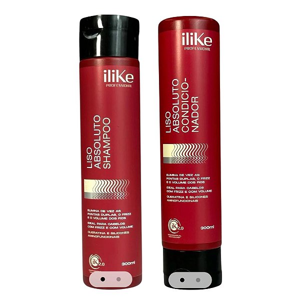ILIKE PROFESSIONAL - LISO ABSOLUTO Kit Shampoo e Condicionador - Vegano
