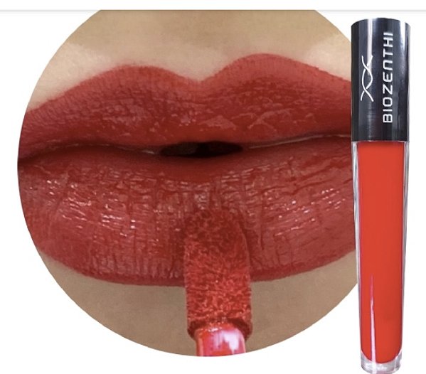 BIOZENTHI - Batom Líquido Matte Vermelho Perigo - Natural Vegano Sem Glúten