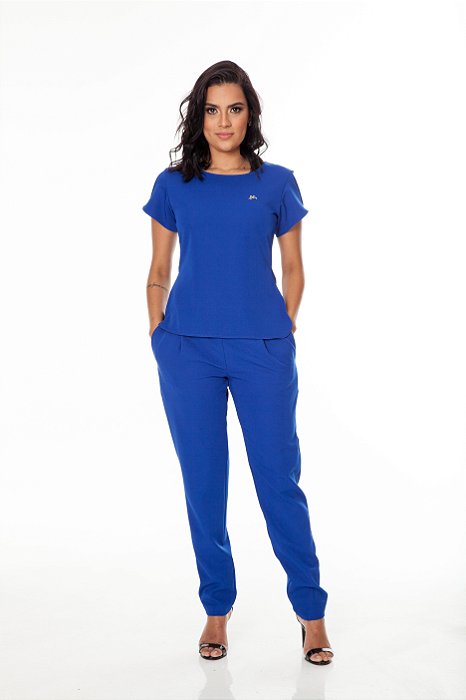 Pijama Cirúrgico Feminino Azul Royal  Cannes