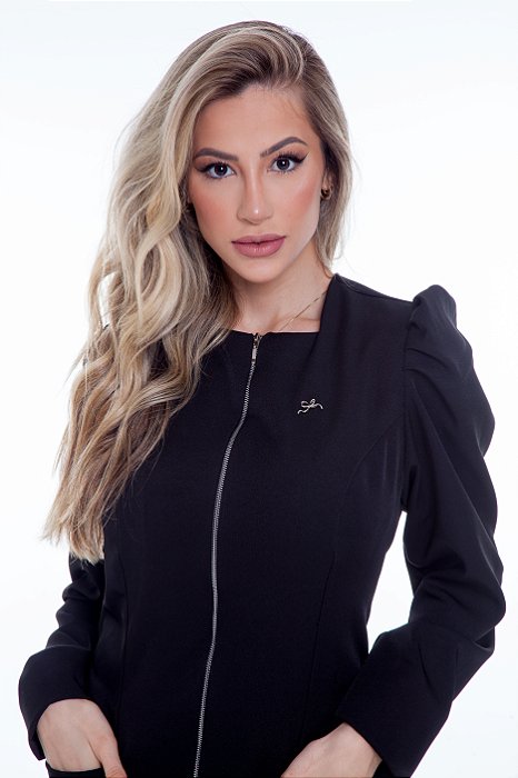 Jaleco Feminino Manga Longa  Lille Preto