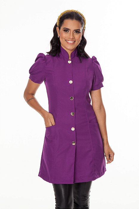 Jaleco Feminino Manga Curta Roxo França