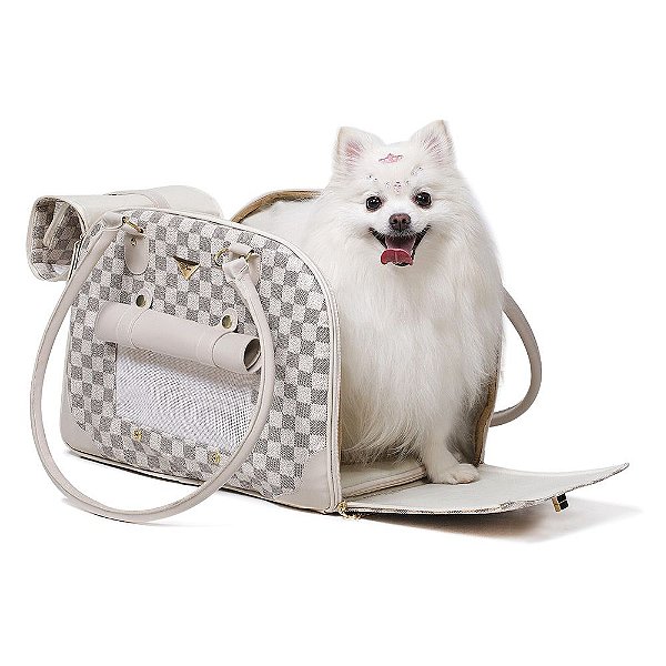 Bolsa Pet Rita Acuio Marfim Xadrez G
