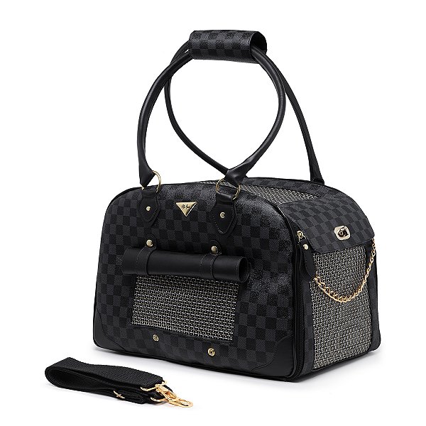 Bolsa Pet Rita Acuio Preta Xadrez G