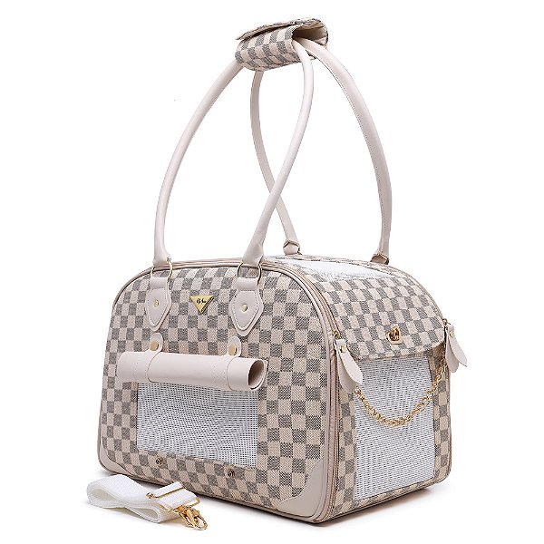 Bolsa Pet Rita Acuio Marfim Xadrez P