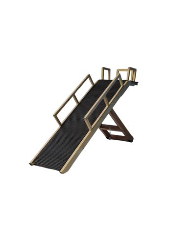 Rampa Para Cachorro Antiderrapante de Madeira Pinus | Regulagem até 80cm | Para Sofás e Camas | Suporta até 25kg | Ajustável e Compacta | Ideal para Cães e Gatos