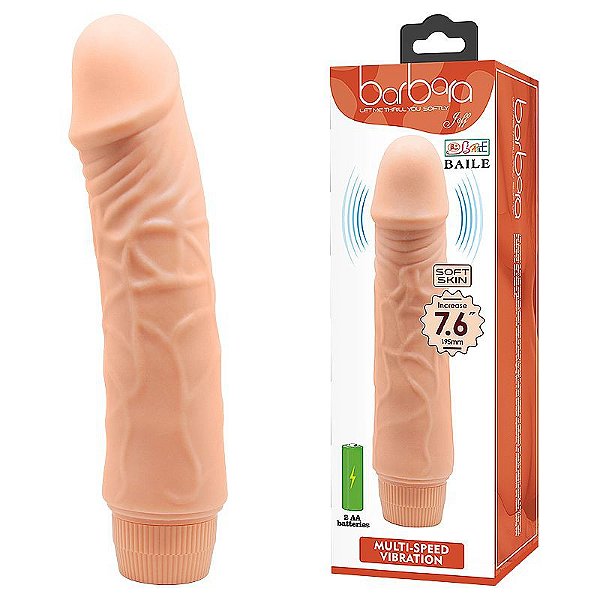 PRÓTESE REALÍSTICO COM VIBRO EM SILICONE 19,5 X 4,0 CM BAILE