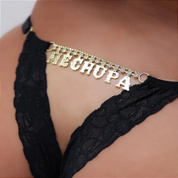 CALCINHA GISLAINE STRASS ME CHUPA