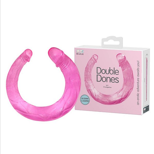 DILDO REALÍSTICO ROSA DUPLO II 42 CM JELLY - BAILE