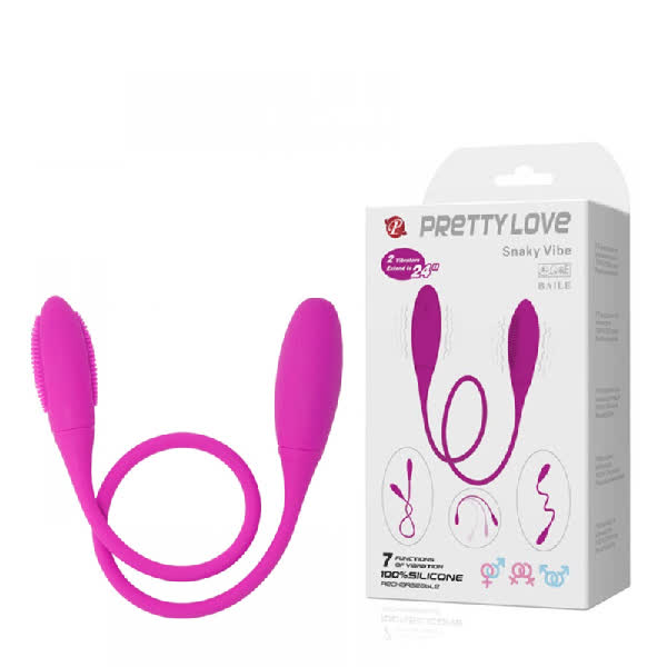 VIBRADOR RECARREGÁVEL 7 VIBRAÇÕES SNAKY VIBE - PRETTY LOVE