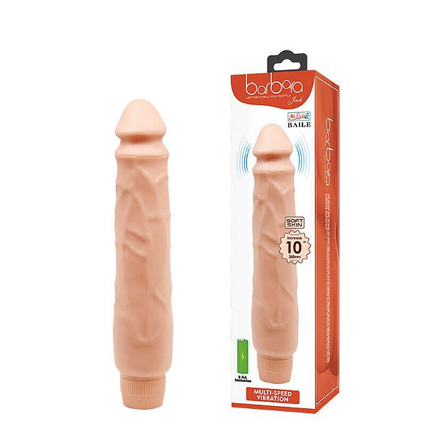 PÊNIS REALÍSTICO COM VIBRAÇÃO MULTIVELOCIDADE 25,5 X 4,9 CM
