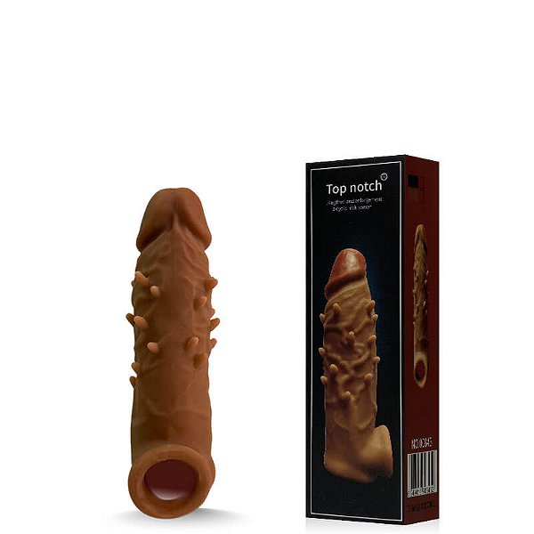CAPA PENIANA 16,5 CM EXTENSOR 4 CM COM ANEL DE ESCROTO - TOP NOTCH