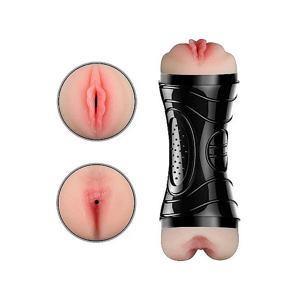 MASTURBADOR LANTERNA MINI DUPLA VAGINA E ÂNUS 17CM