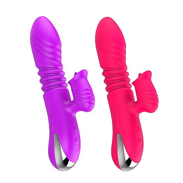 VIBRADOR DE PONTO G COM LÍNGUA E VAI E VEM 2 - SI