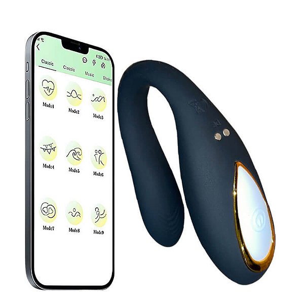 VIBRADOR DE CASAL CONTROLE VIA APP PRETO - GOOD VIBE TOYS
