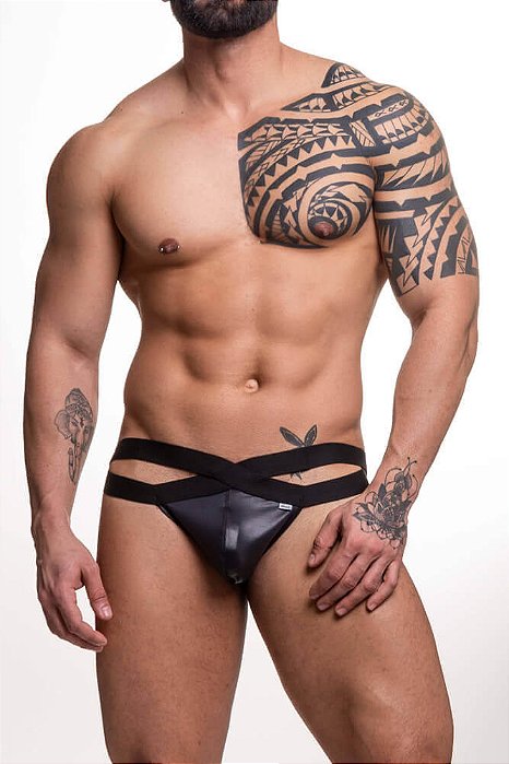 JOCK EM SUPLEX PRETO COM ELÁSTICO DUPLO SD102P