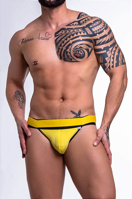 JOCK EM SUPLEX AMARELO COM ELASTICO DUPLO NA CINTURA SD110