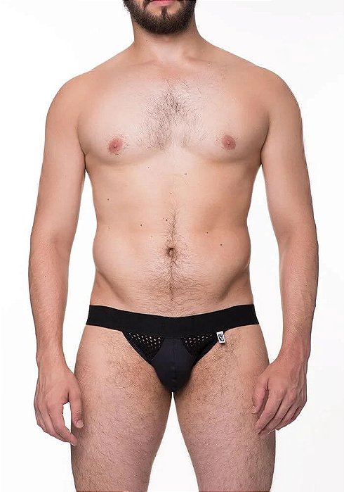 JOCK EM SUPLEX PRETO VAZADA COM ARRASTAO SD020AR2